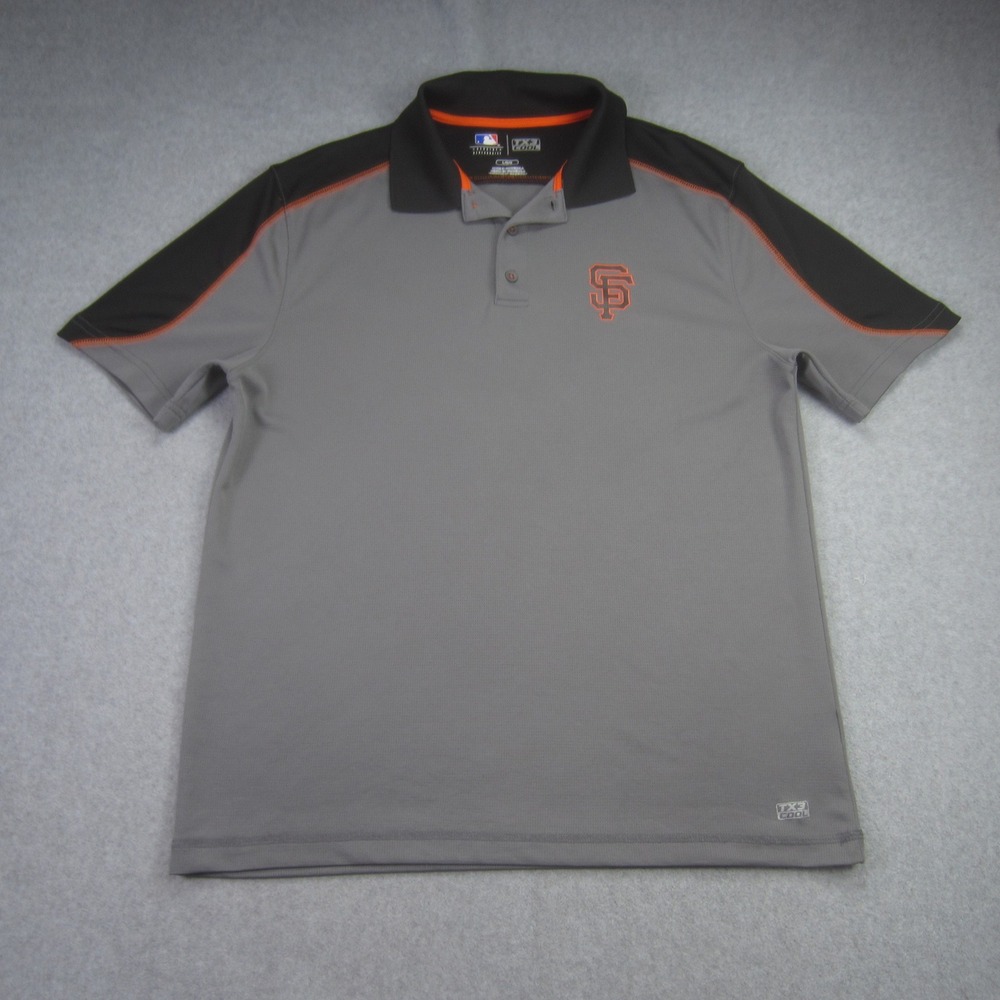 San Francisco Giants Polo Shirt Mens Large Gray MLB TX3 Cool‎